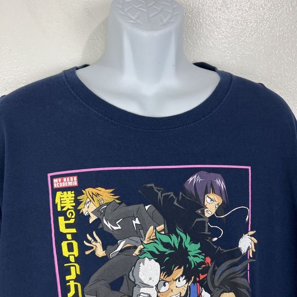 My Hero Academia Shirt Men 3XL Blue Graphic Funanimation Short Sleeve Anime - Picture 4 of 11